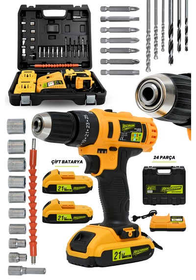Reschmann R-9014 21V - 26 NM Profesyonel Şarjlı Matkap