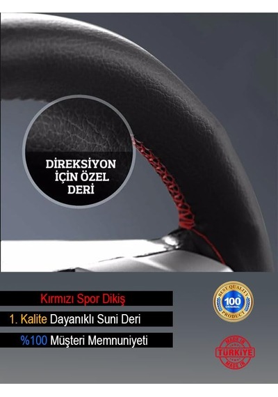 Subaru İle Uyumlu Xv İçin Süper Deri Direksiyon Kılıfı, Kırmızı Şeritli Spor Dikiş Diğer