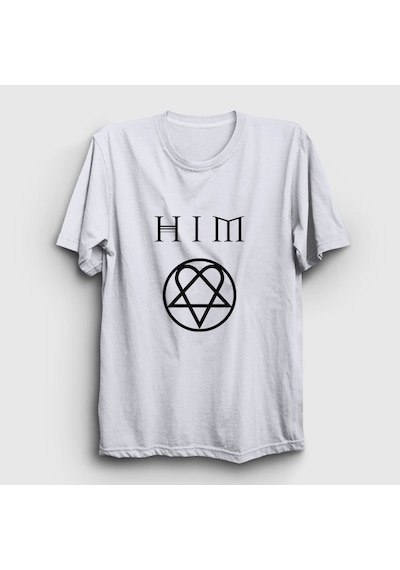 Presmono Unisex Logo Him T-shirt Beyaz