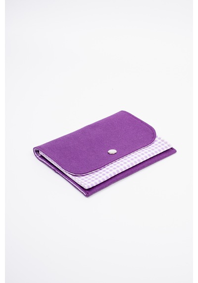 Fabric Craft Bag Kadın Cüzdanı Kumaş, Çıtçıt Kapamalı Mor