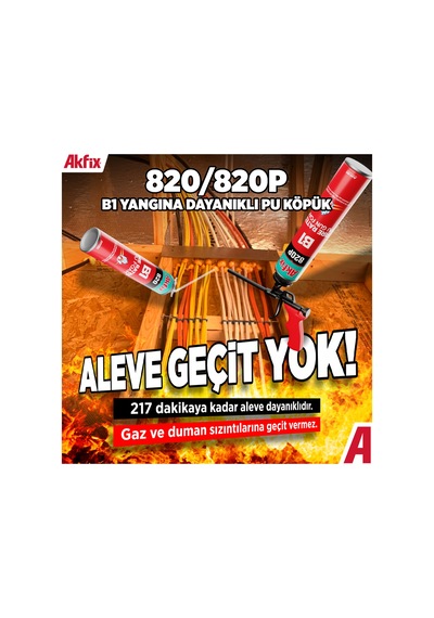 Fa015 Akfix 820 Pu Pipetli Yangına Dayanıklı B1 Köpük 750ml B850 Belirtilmemiş