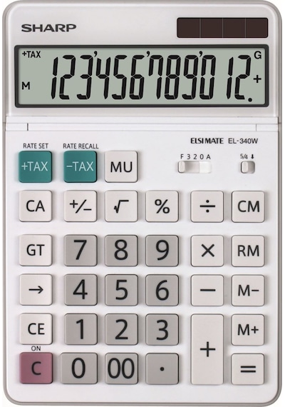 Sharp EL-340W 12 Hane Masa Üstü Hesap Makinesi