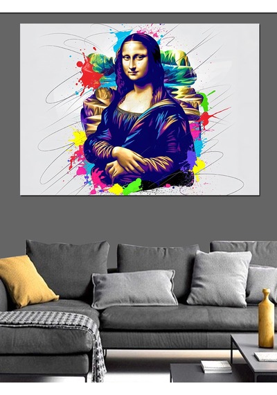 Graffiti Tarzı Mona Lisa Dekoratif Kanvas - Mdf Ahşap Tablo