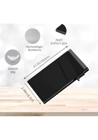 Valkyrie Premium Slim Metal Otomatik Kartlık Rfıd Korumalı, Mekanizmalı, 10+ Kart Kapasiteli Gri Gri