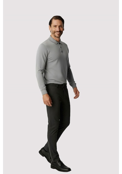 İgs Antrasit Beli Lastikli İpli Erkek Pantolon Konfor Kalıp-25959 gri
