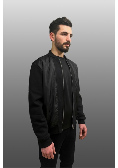 Nature The Brand Siyah Erkek Mont İçi Pamuklu Pvc Kaplama Ön Panel Fermuarlı Gizli Cep Detaylı Siyah