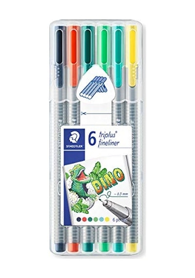Staedtler 334 Sb6cs10 Triplus Fineliner Dino 0.3 Mm 6'lı Set Karışık Renk