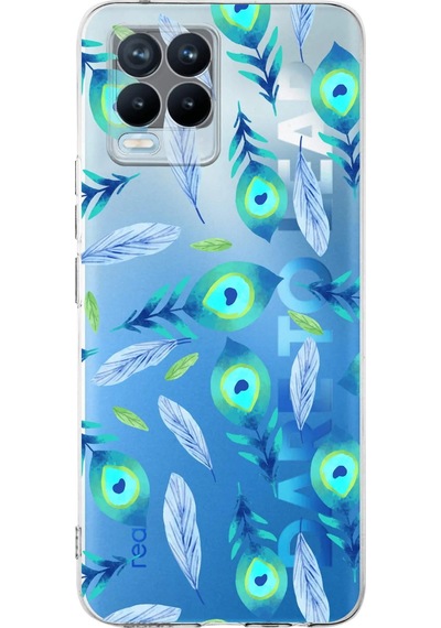 Realme 8 Pro İle Uyumlu 1mm Slim Fit Nazar Boncuğu 3 Baskılı Şeffaf Kılıf