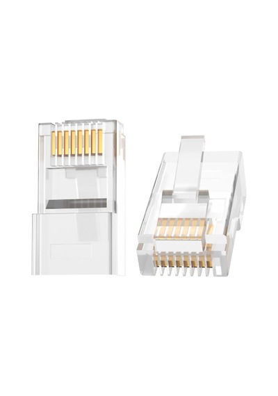 Cat5e Rj45 Jack Ethernet Konnektörü Altın Kaplama 100 Adet