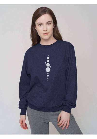 Silhouette Planets Baskılı Indigo Mavi Kadın Sweatshirt