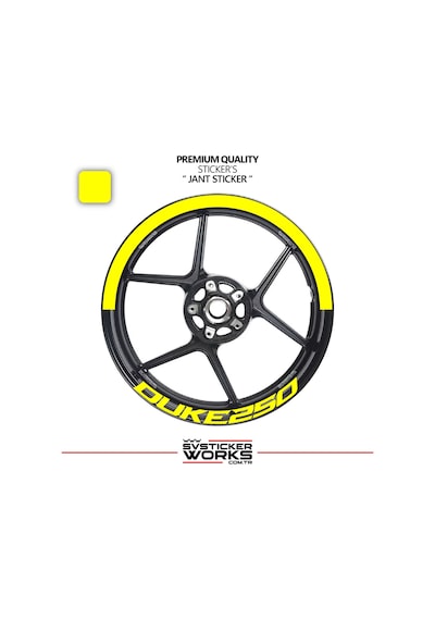 Ktm Duke 250 Jant Şeridi Yarım Jant Kaplama & Duke 250 Yazı Sticker Seti 73156794
