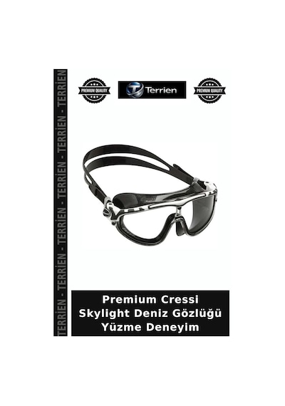 Premium Cressi Skylight Deniz Gözlüğü Yüzme Deneyim Whıte-blue