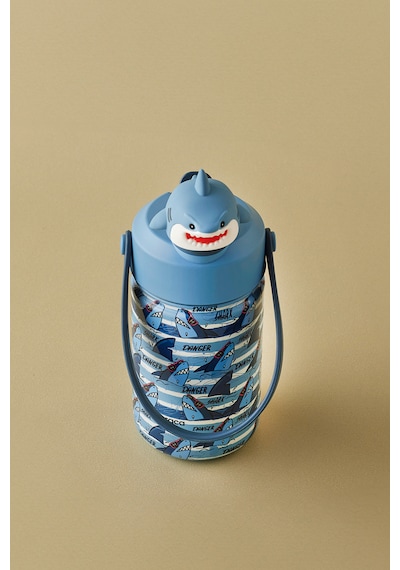 Karaca Duosip Shark Çocuk Pipetli Köpek Balığı Tasarımlı Okul Su Matarası Termos 350 ml