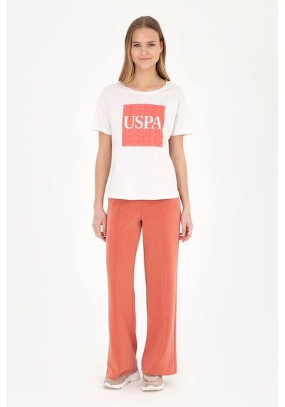 U.S. Polo Assn. Kadın Ekru Bisiklet Yaka Tişört 50282904-VR019