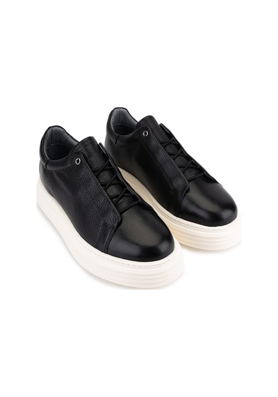 Tamer Tanca Erkek Hakiki Deri Siyah Floter Sneakers & Spor Ayakkabı 04 1144 Erk Ayk Y26 Sıyah Fltr Siyah