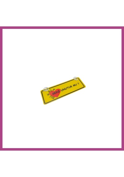 Gees Global Bu Kalp Seni Unutur Mu Yazılı Sarı Dekor Plaka Vantuzlu Cam Süsü 22x7.5cm Bksu2 Gbzs