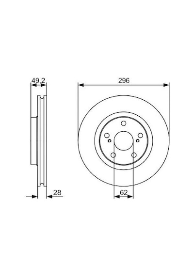 Toyota Uyumlu Rav4 2.2d4d 2005-2012 Bosch Ön Disk 2 Adet