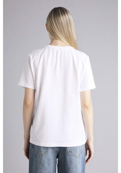 Defacto Regular Fıt Basıc Premium Beyaz Kadın T-shirt A9428ax/wt34 Beyaz