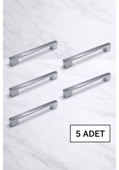 Çift Delikli Krom 160-192mm Metal Köprü Kale Kulp, Lüks Mutfak Mobilya Dolap Çekmece Kulpu 5 Adet Metalik Metalik