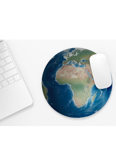 Dünya - Yuvarlak Mouse Pad, 19,50 Cm