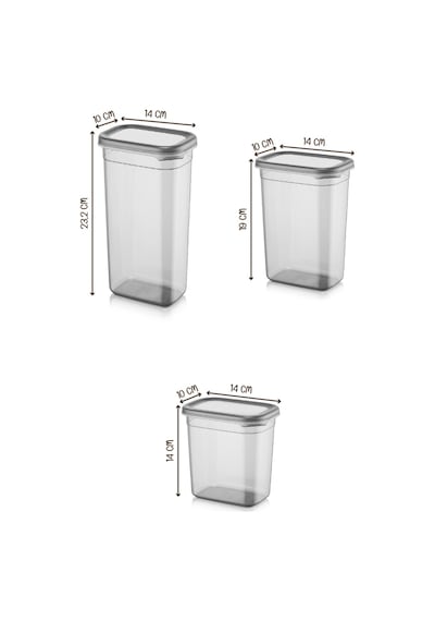 Vienev Peggy Etiketli Dikdörtgen Saklama Kabı Seti 5x 1900 + 1500 + 1150 ML 15'li
