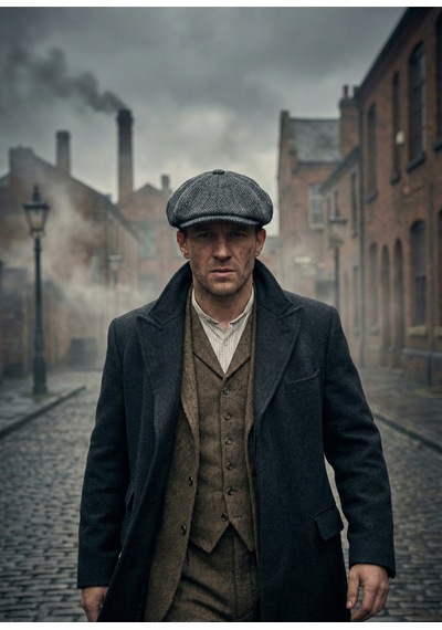 Emybox Erkek Kaşe 8 Köşe Kasket Şapka Klasik Retro- Peaky Blinders Tarzı Lastikli Standart Beden F