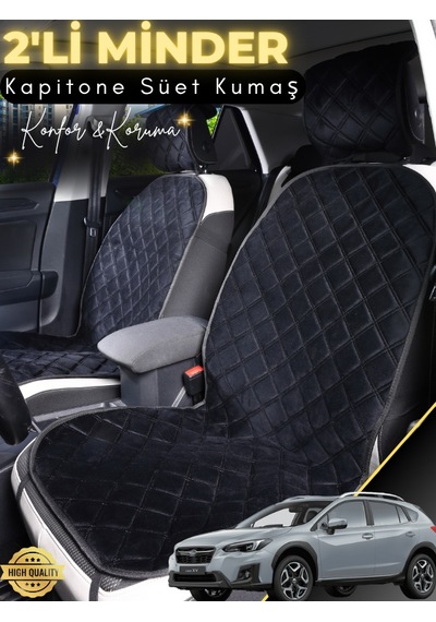 Subaru Xv Uyumlu 2'li Süet Oto Koltuk Minderi Terletmez Universal Su Geçirmez A6 Siyah