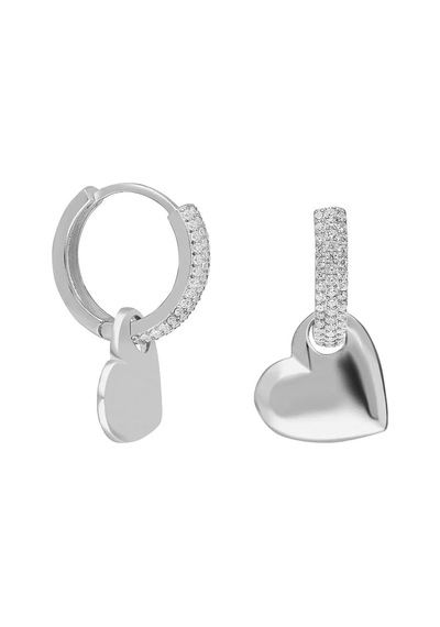 Zirkon Taşlı Kalp Küpe 717062 Silver
