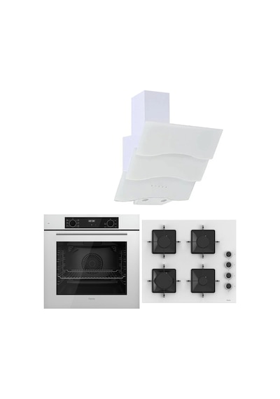 Ferre White Plus Serisi QBL63CB - SS206 - BSPR600 3lü Cam Ankastre Set