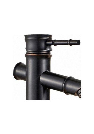 Rena Design Bambu Model Siyah Rustik Lavabo Bataryası Banyo Musluğu Mat Siyah Lavabo Armatür Otantik Görünüm