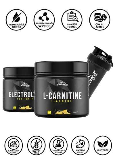 Yağ Yakım Paketi 2 - 1 Adet L-karnitin Limon Aromalı 300 Gr + 1 Adet Elektrolit Limon Aromalı 300 Gr + 1 Adet Shaker