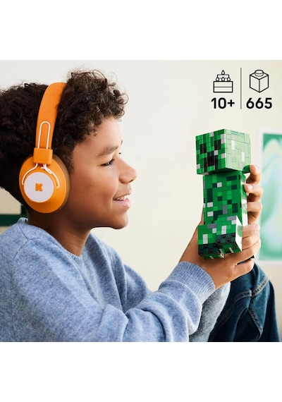 LEGO® Minecraft® Creeper™ 21276 - 10 Yaş ve Üzeri Çocuklar için Video Oyunu Temalı Aksiyon Figürü İçeren Yaratıcı Oyuncak Yapım Seti(665P)