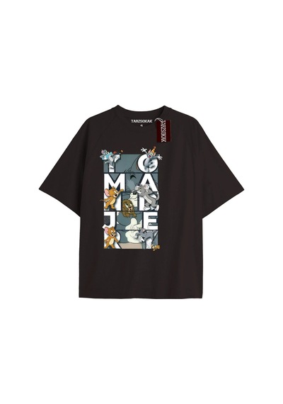 Startmore Startmore Tom And Jerry Cartoons Unisex Siyah T-shirt Siyah