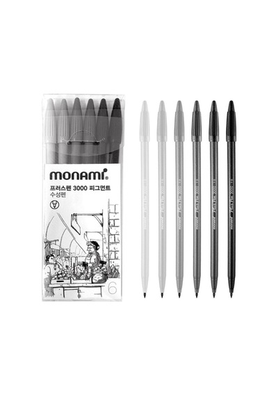 Eskiz Defteri A5 120 Gr 50 Yaprak Monami Plus Pen Su Bazlı Keçeli Kalem Seti 6'lı Grey Tones