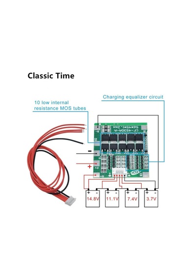 Jms 4s 30a 14.8v Li-ion 18650 Pil Bms Paketleri Pcb Koruma Kurulu Dengesi Kablolu Entegre Devreler