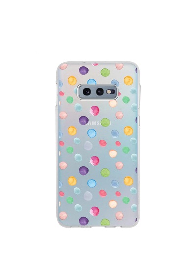 Samsung Galaxy S10e İle Uyumlu 1mm Slim Fit Water Color 6 Baskılı Şeffaf Kılıf Şeffaf