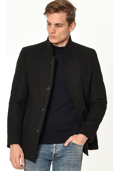 Plt8327 Dewberry Erkek Palto-Siyah