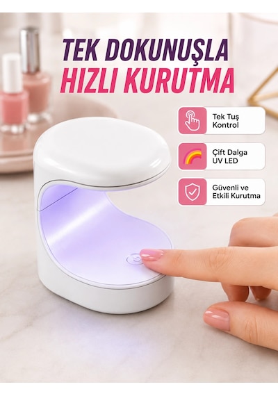 Mini Tırnak Kurutucu Hızlı Kurutma İçin Uvled Işık Teknolojisi Yeni Nesil