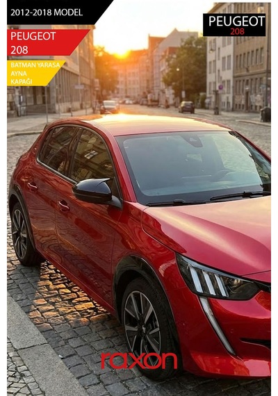 Peugeot 208 2012-2018 Batman & Yarasa Ayna Kapağı Parlak Piano Black Sport