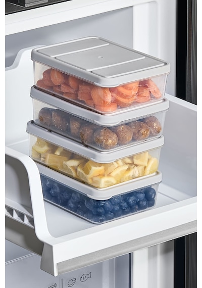 Selka Home 4 Adet 0.5 Lt. Nora Organizer  Buzdolabı Buzluk Düzenleyici Saklama Kabı