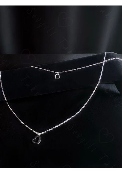 Kalp Figürlü Çocuk Kolye Ve Bileklik Takımı Karma Serisi Silver