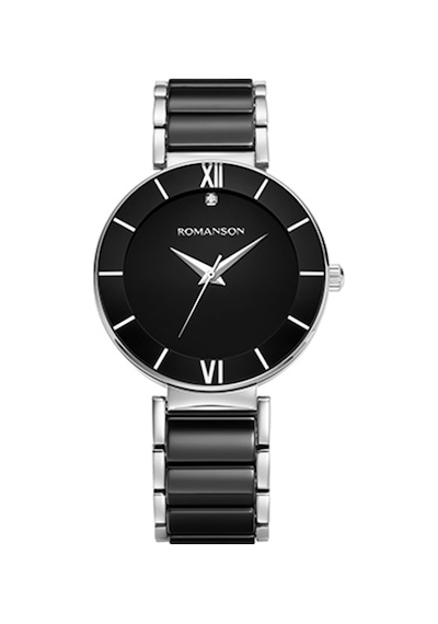 Romanson Vtmkl4bs501wwa32w Safir Cam Swiss Quartz Çelik Kasa Seramik Kordon Siyah Gümüş Renk Kadın