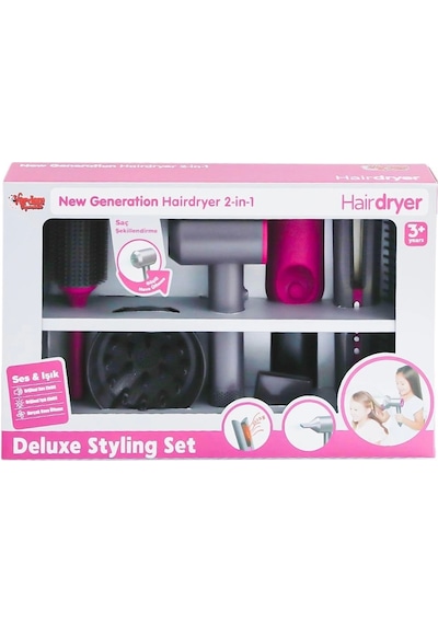 Hua-1019 Sesli Ve Işıklı 2ın1 Lüks Saç Şekillendirici Set -vardem Oyuncak