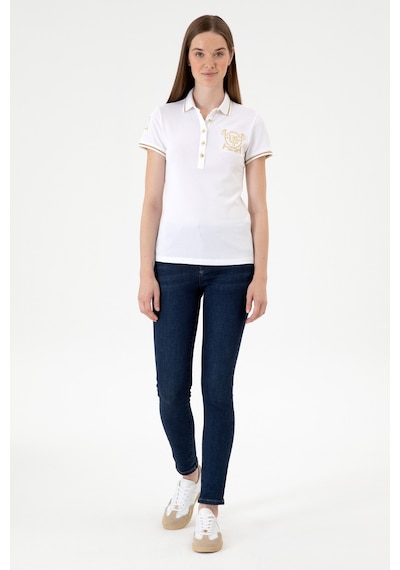 U.S. Polo Assn. Kadın Beyaz Polo Yaka Tişört 50300676-VR013
