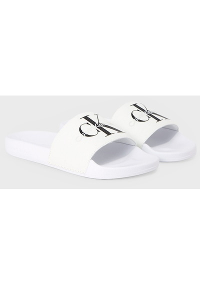 Calvin Klein Kadın Terlik Yw0yw00103 01w Beyaz-siyah Beyaz - Siyah