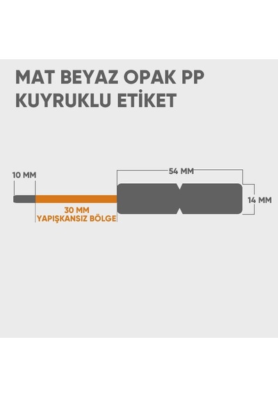 2000'Li Beyaz Opak Pp Yapışkansız Kuyruklu Barkod Fiyat Etiketi 1 Rulo 2000 Adet