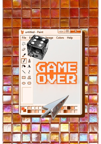 Retro Game Over Kabartmalı Dekoratif Obje - Turuncu Masaüstü Ve Duvar Süsü Hediye