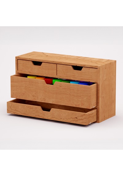 Desna Üç Katlı Dört Çekmeceli Mini Dolap 34 Cm X 12.1 Cm X 19.6 Cm Woodsaka Doğal Ahşap