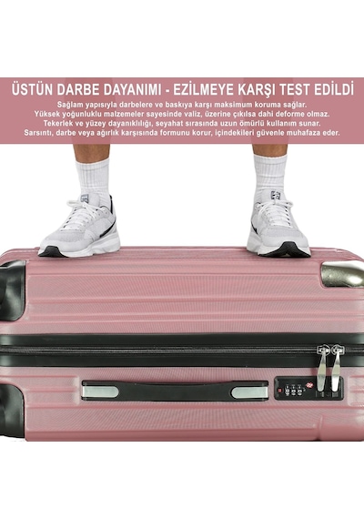 Xmlbayiciniz Anthony Jackson Ultra Hafif Abs Valiz, Titanium Rengi, Dayanıklı Seyahat Bavulu Pembe, Kabin Boy Çok Renkli
