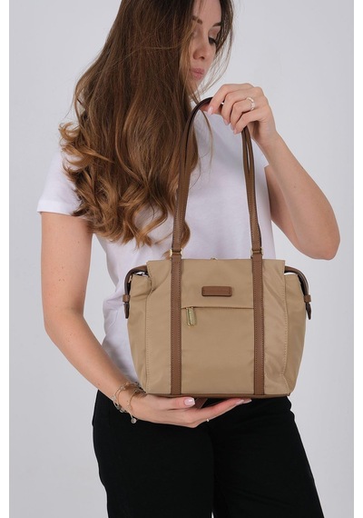Silver Polo Sp1215 Kadın Omuz Çantası Saten Vizon-camel